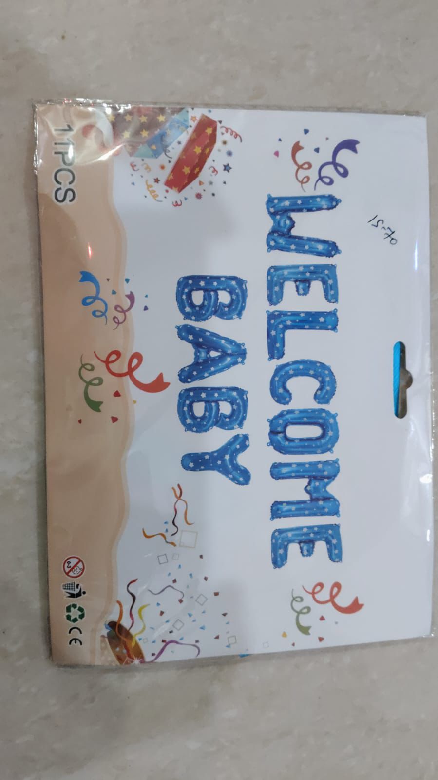 WELCOME BABY (FOIL SET) BLUE COLOUR