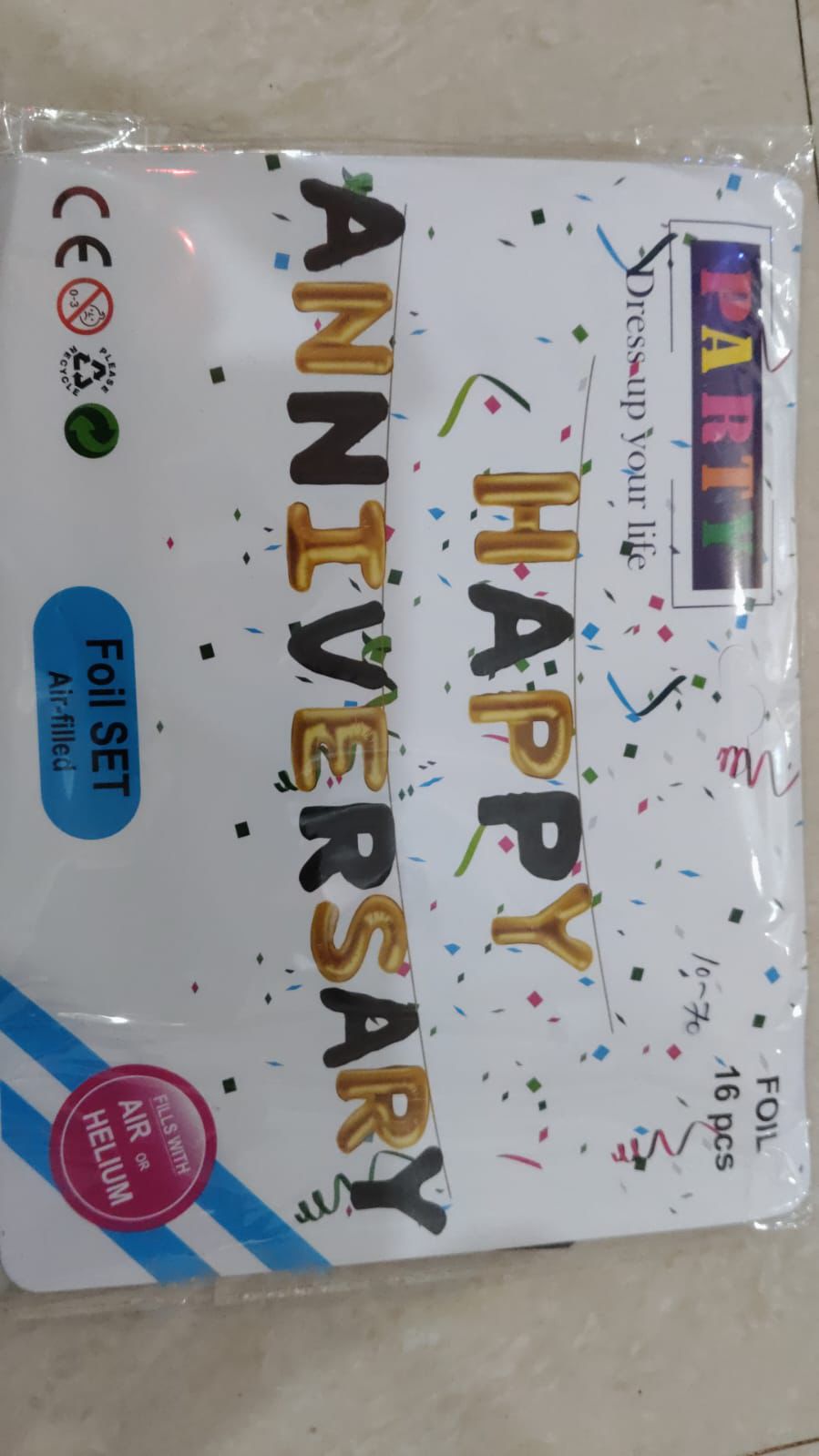 HAPPY ANNIVERSARY(FOIL SET) MIX COLOUR