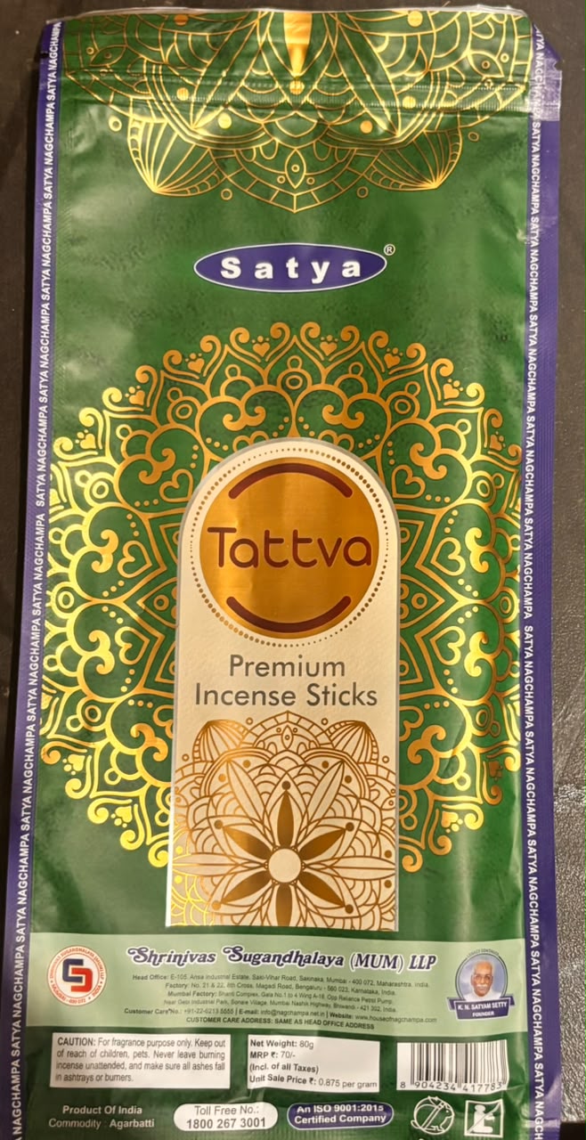SATYA TATTVA PREMIUM LNCENSE STICKS 80GM