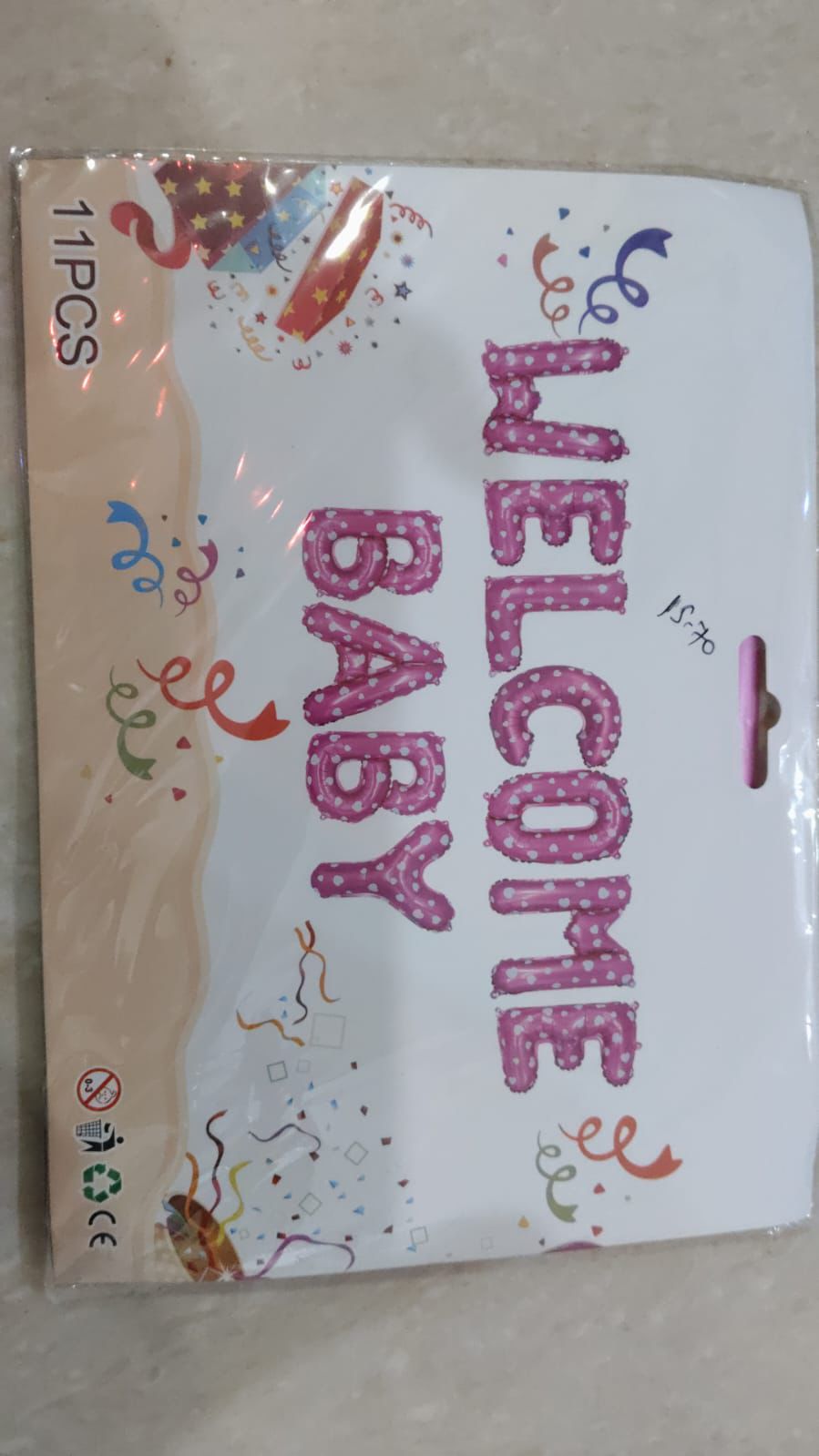 WELCOME BABY (FOIL SET) PINK COLOUR