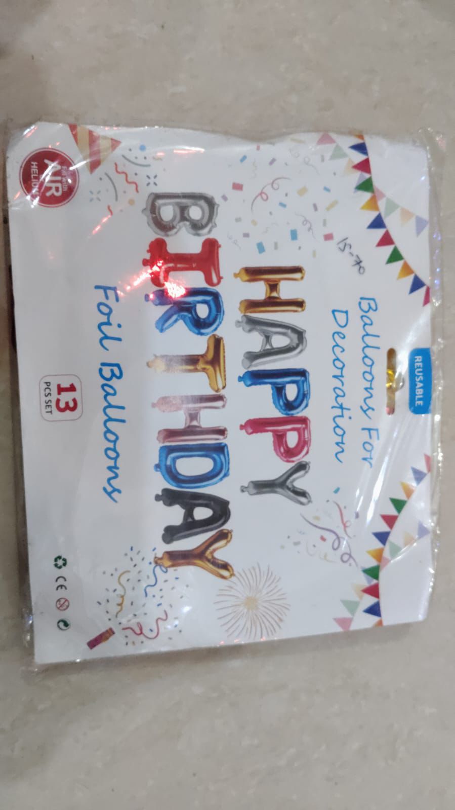 HAPPY BIRTHDAY (FOIL SET) MIX COLOUR COLOUR