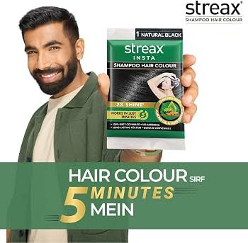 STREAX SHAMPOO HAIR COLOR ONLY5MINUTES(1NATURAL BLACK)